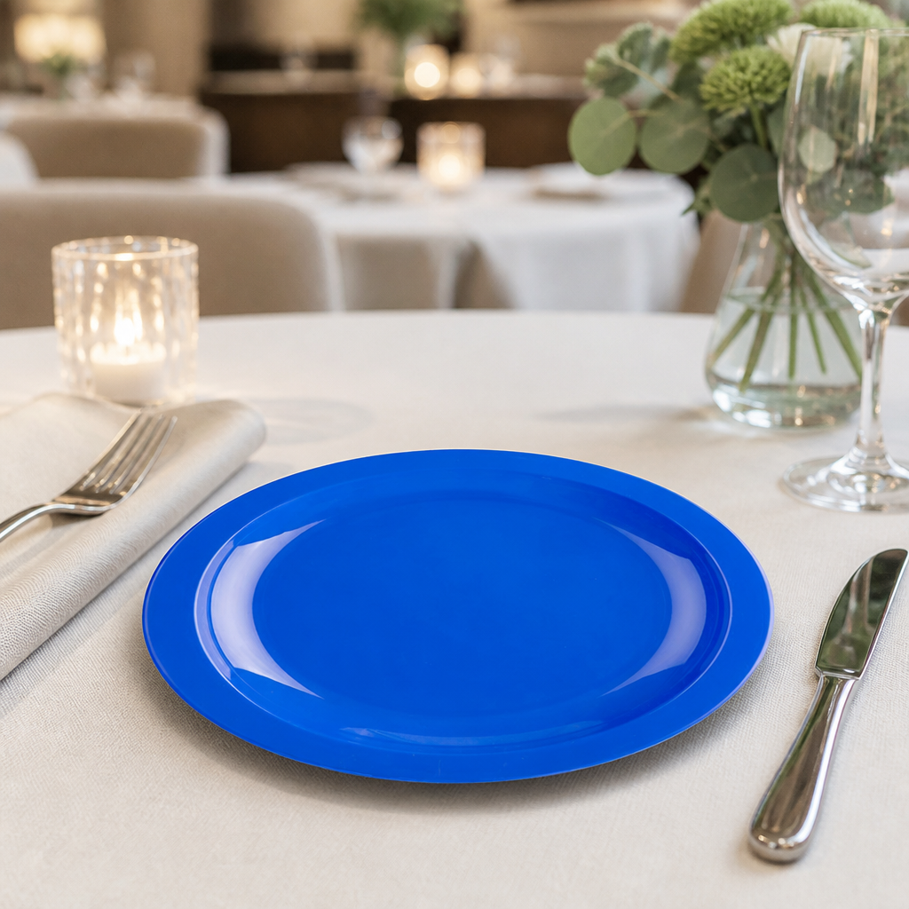 Commercial Polypropylene Plates 174mm Blue 12 Pack