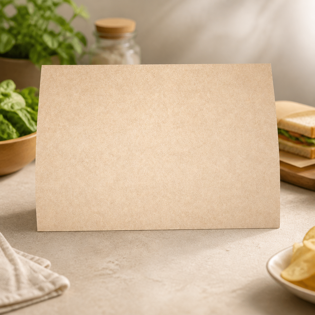 Compostable Unbleached Greaseproof Paper 380 x 275mm Sheets
