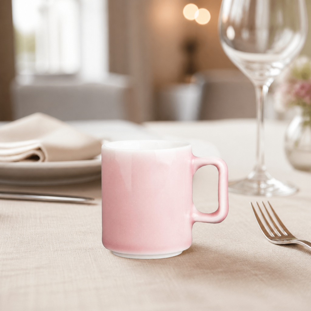 Commercial Fondant Cups 100ml Pink Porcelain 6 Pack