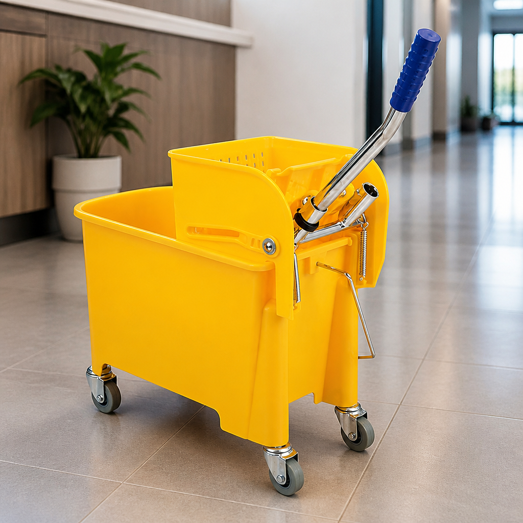 Commercial Mop Bucket and Wringer 15L Yellow 15Ltr Capacity