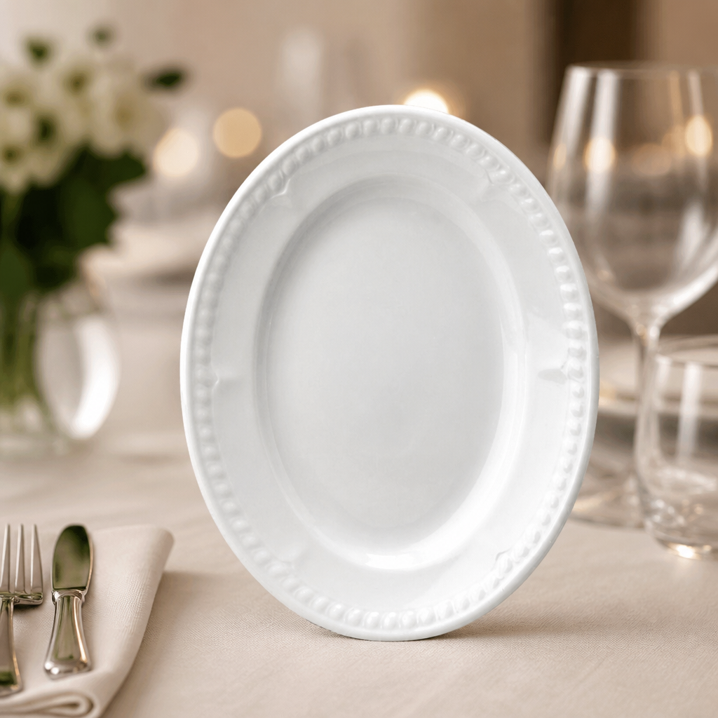 Commercial Oval Platters 309mm Porcelain 12 Pack
