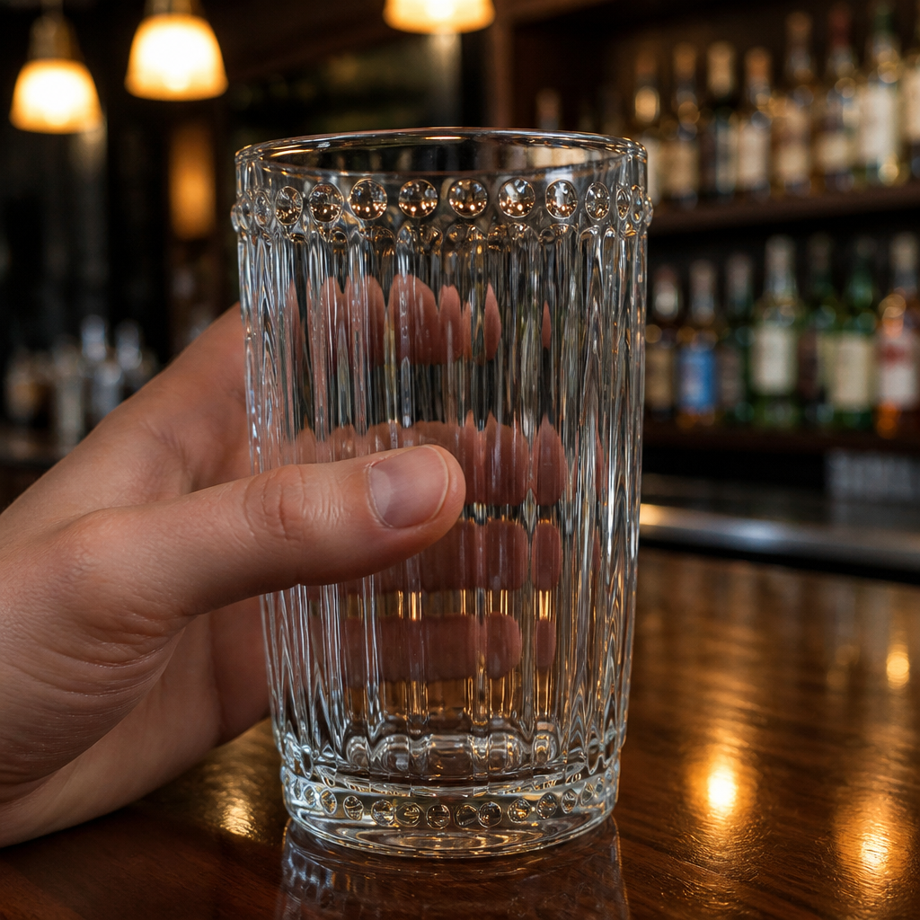 Commercial Hi Ball Glasses 395ml 6 Pack Cut Glass Style