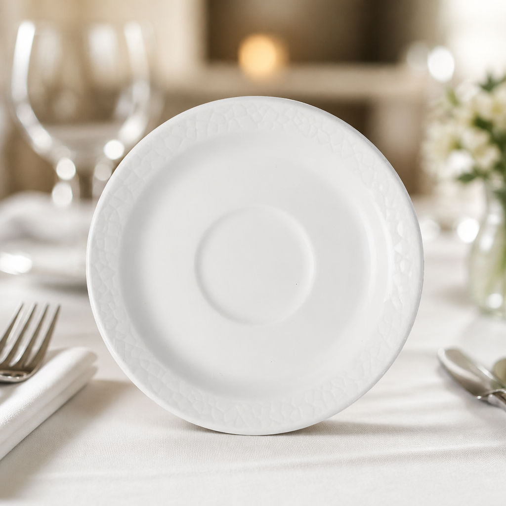 Commercial Ceramic Saucers 150mm 12 Pack Dishwasher Safe