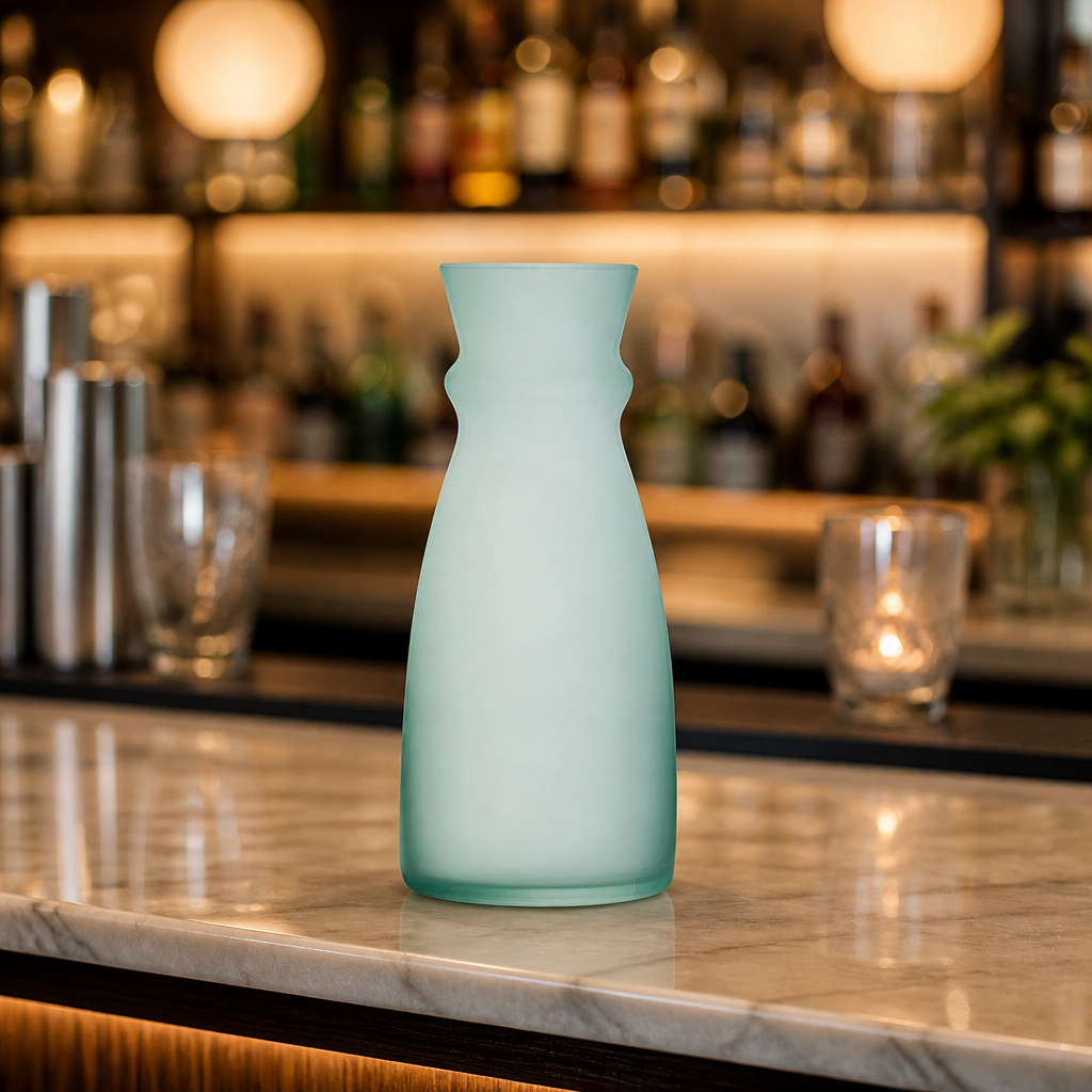 750ml Commercial Green Carafes - Set of 6 Durable Glass Decanters