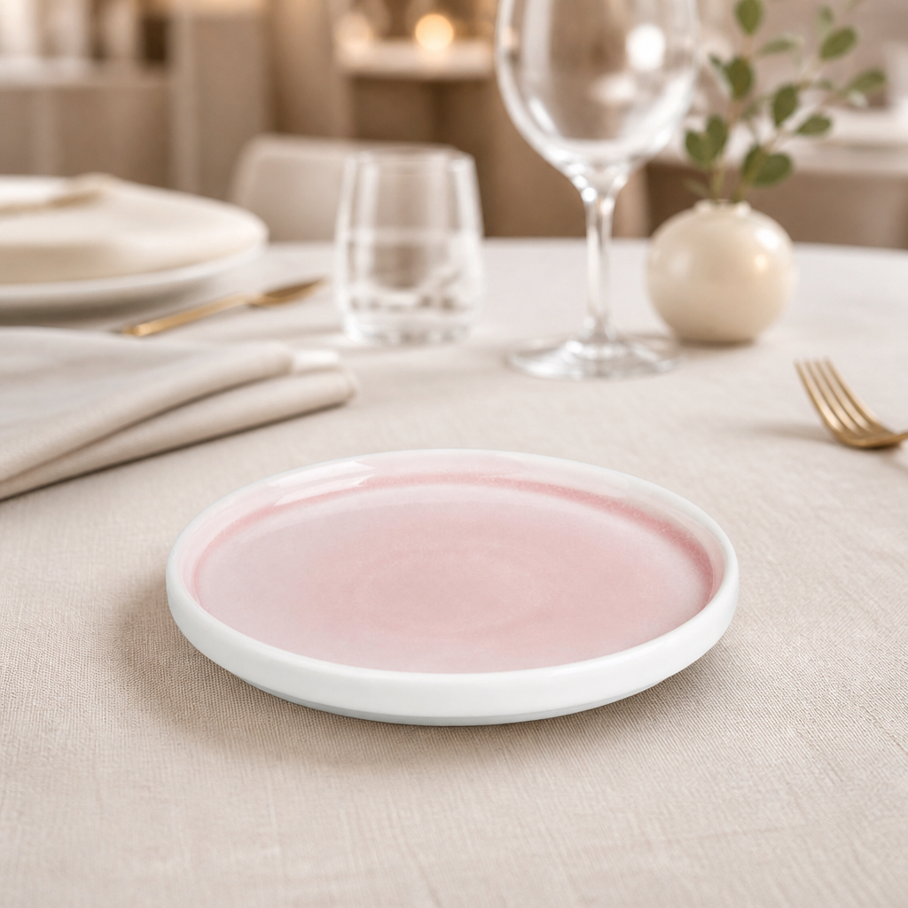 Pack of 6 Commercial Pink Side Plates 156mm