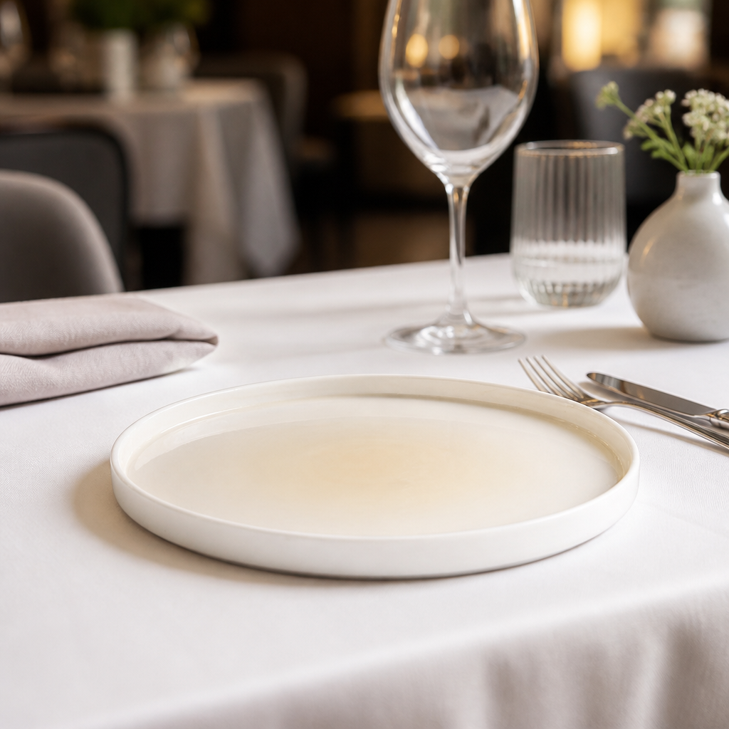 Commercial Fondant Plates Lemon 270mm - 4 Pack Porcelain