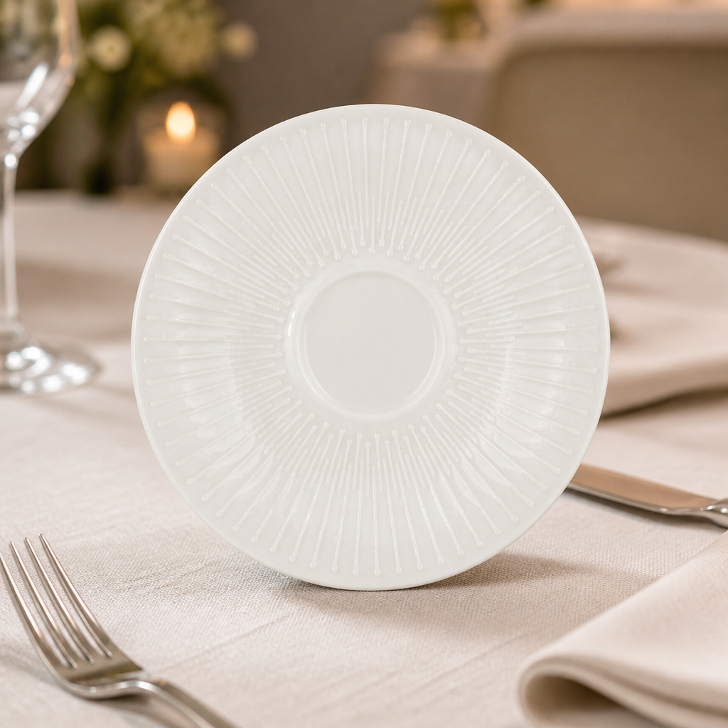 Commercial Rimmed Saucers 130mm China 12 Pack