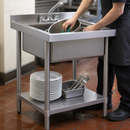 Midi Pot Wash Sink 610mm with Undershelf and Upstand
