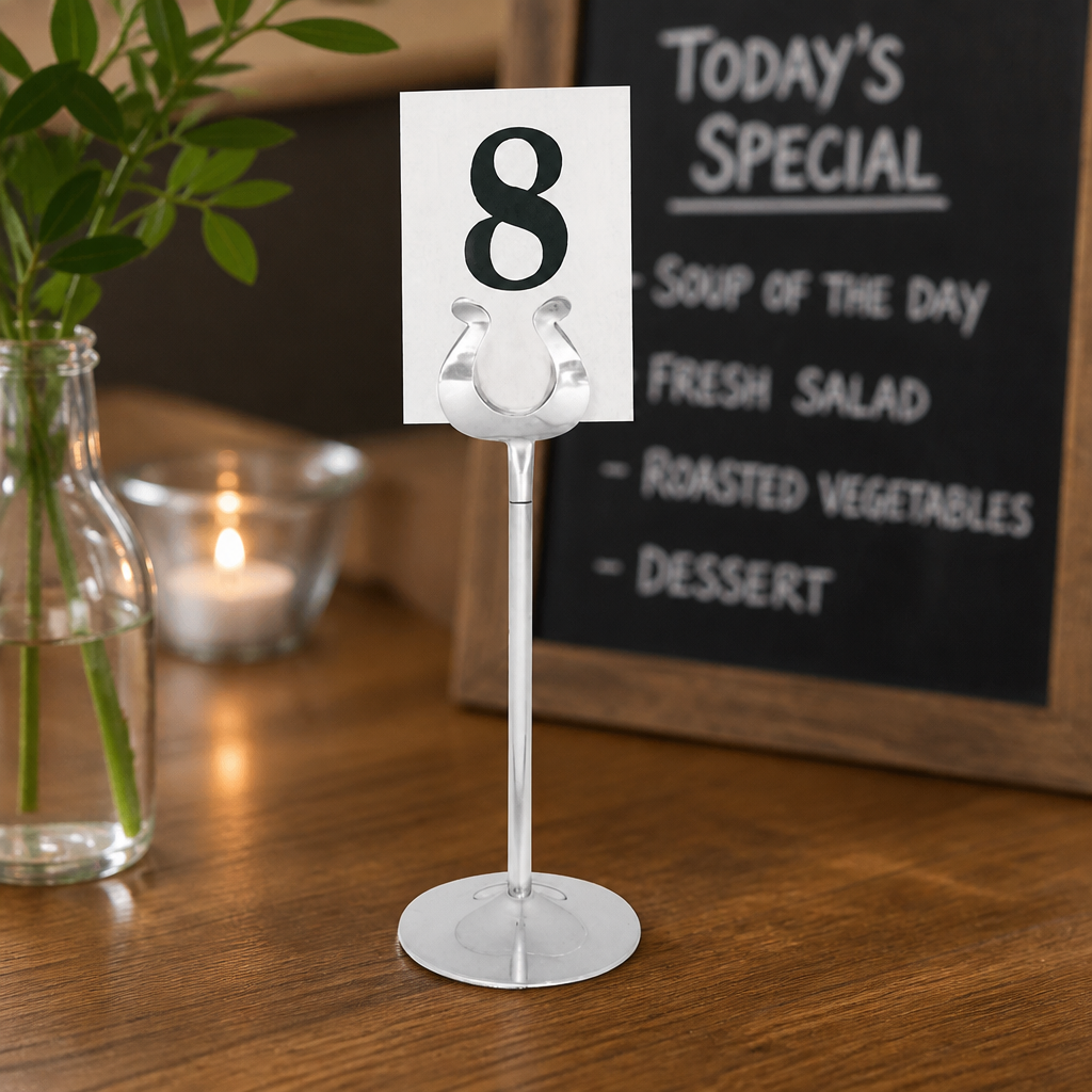 Stainless Steel Table Number Stand 205mm for Restaurants
