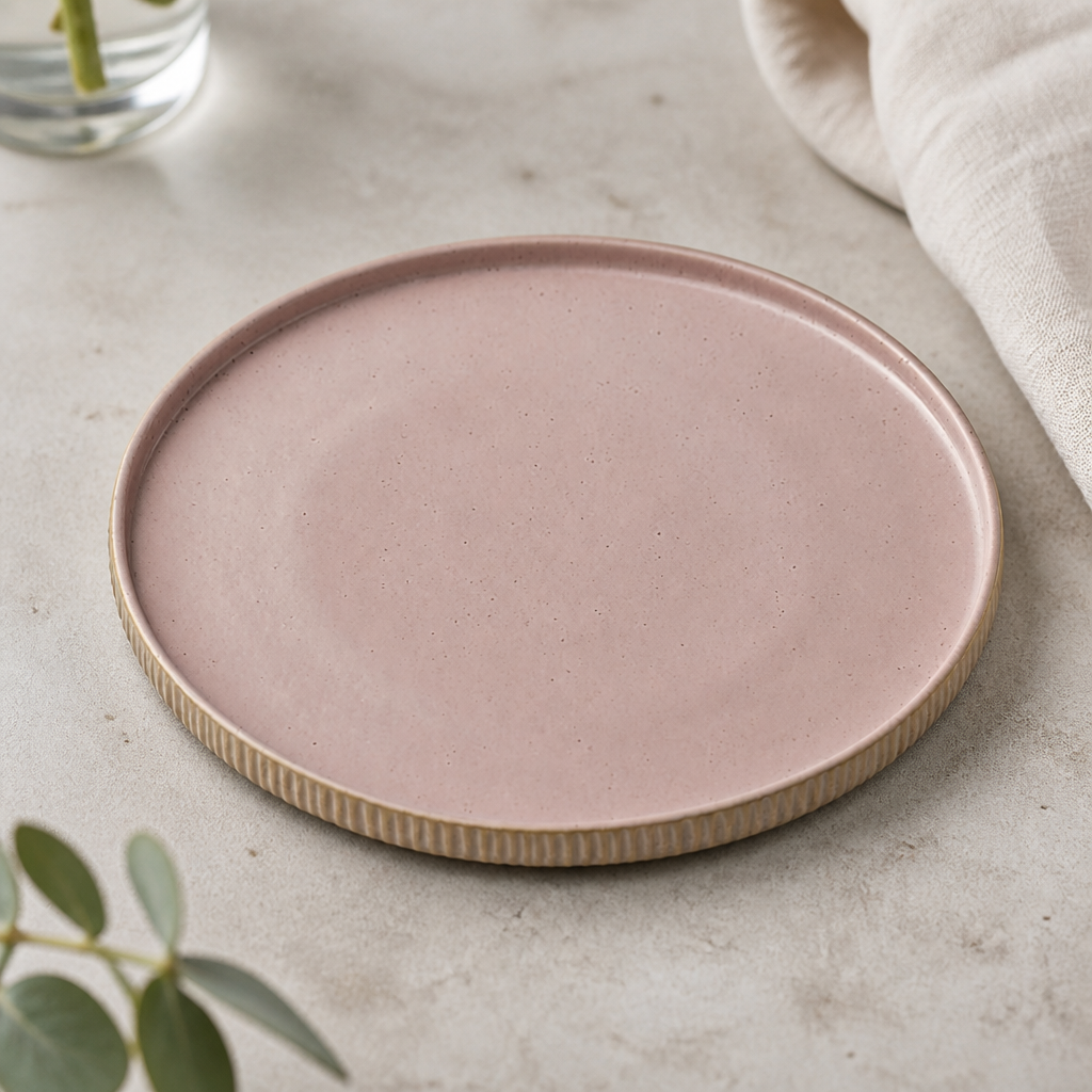Commercial Stoneware Plates 210mm Rose Color 6 Pack