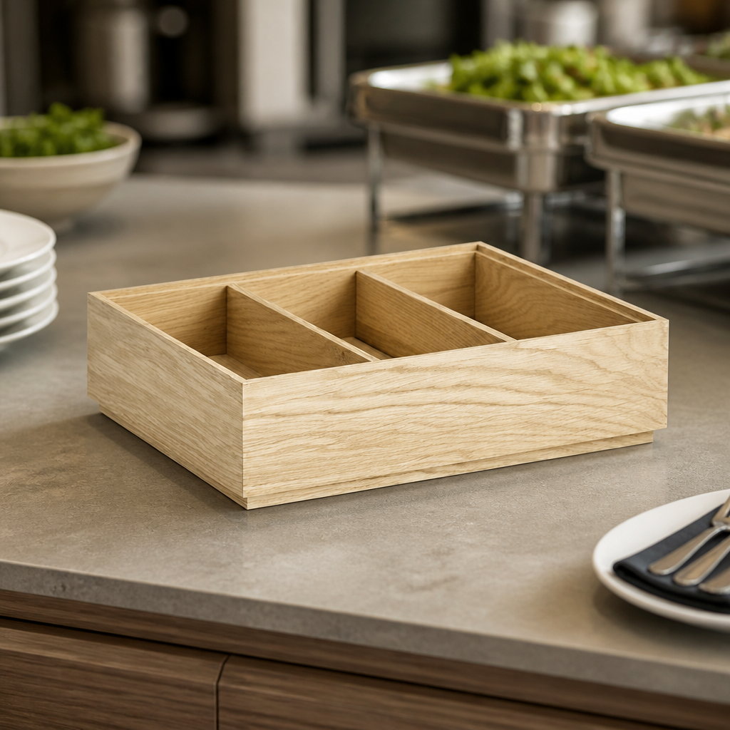 Commercial Wooden Insert For GN 1/2 Box 300x240x60mm Black