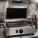 Commercial Contact Grill with Ribbed Top & Flat Base Plates
