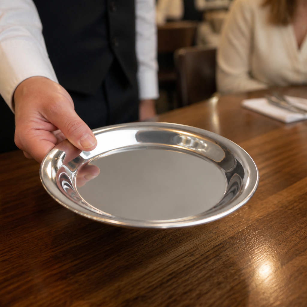 Commercial Round Stainless Steel Tip Tray 150mm