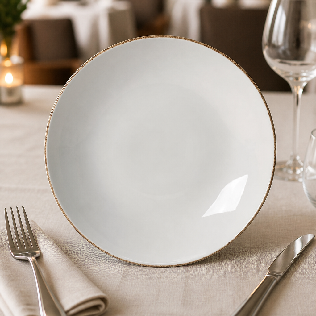 300mm Brown Dapple Commercial Coupe Plates - 12 Pack