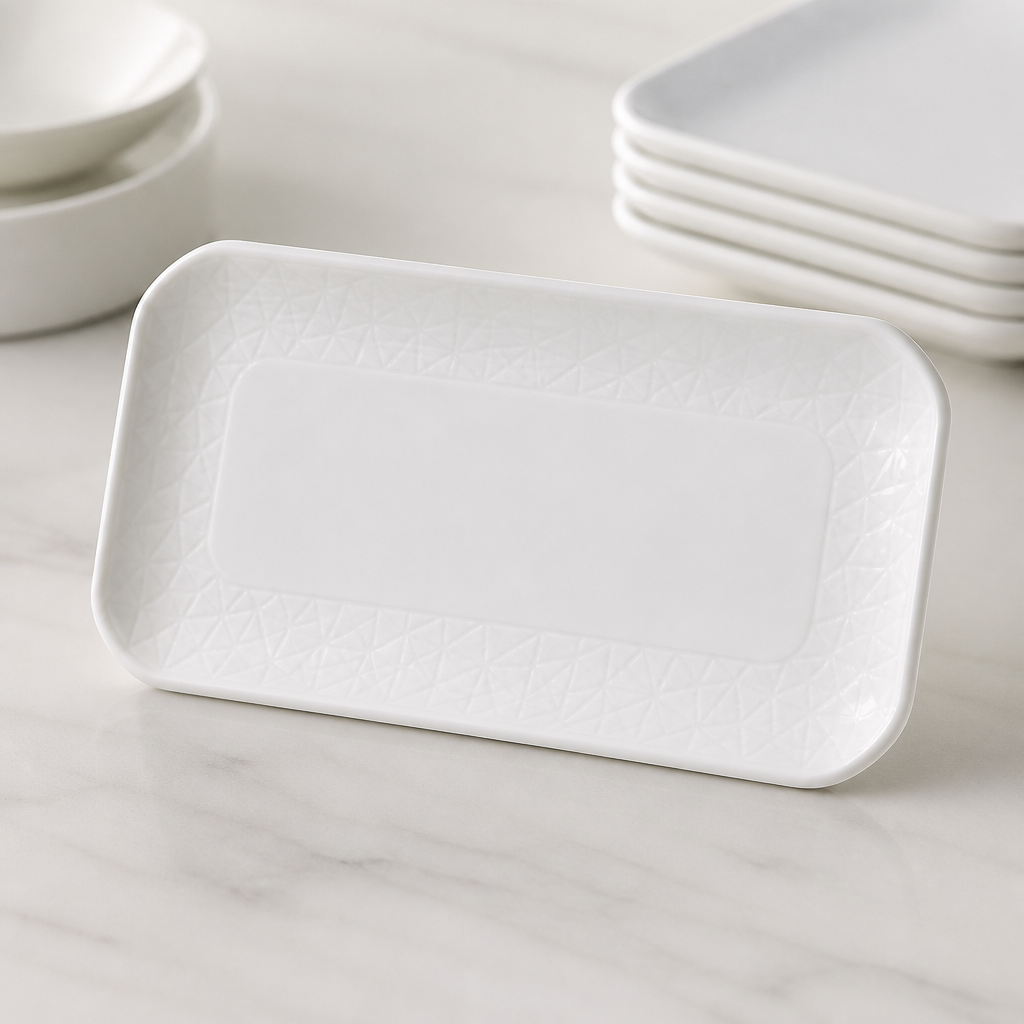 Commercial Oblong Serving Trays 265mm Vitrified China 6 Pack