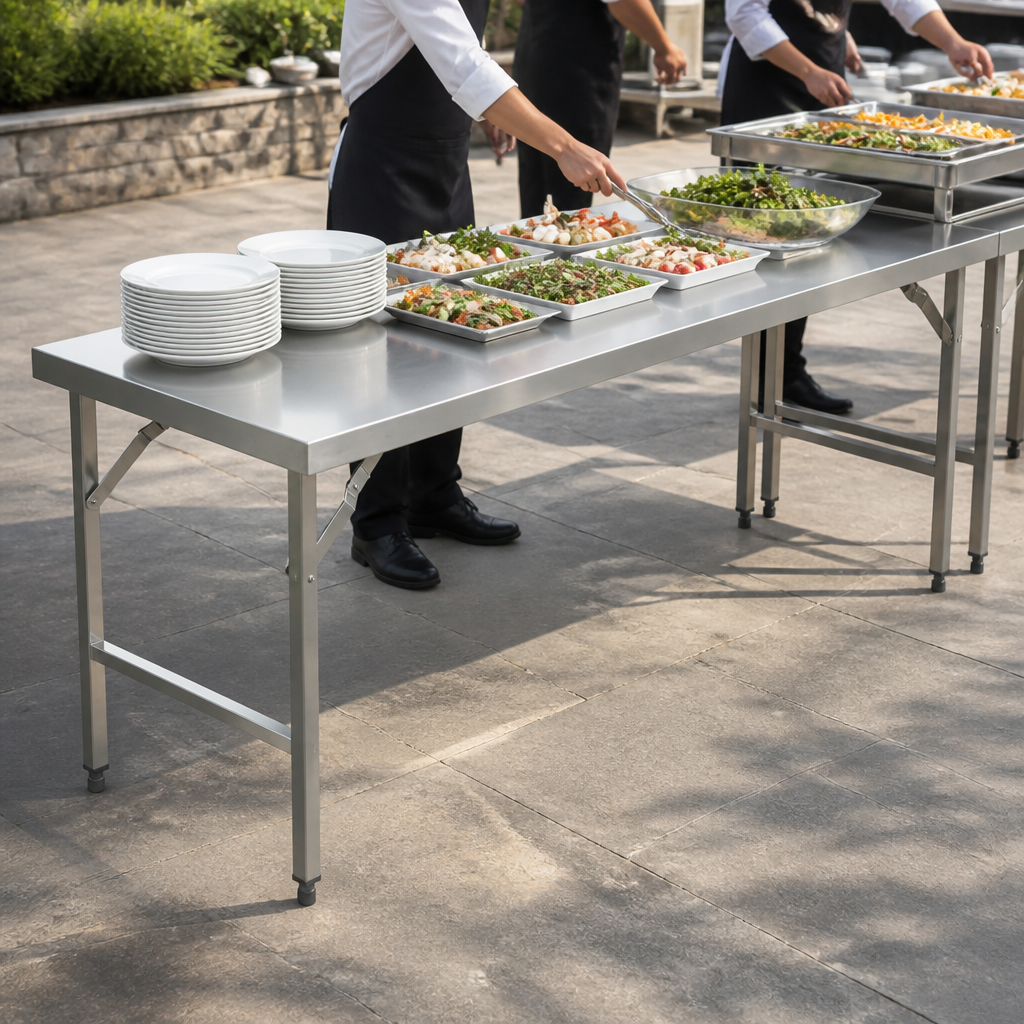 Commercial Stainless Steel Folding Table 1800mm
