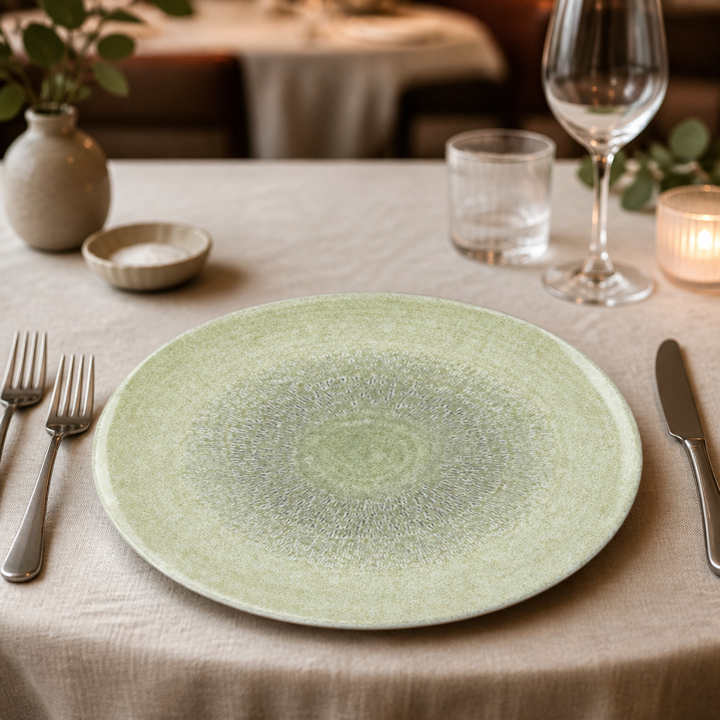 Commercial Coupe Plates 295mm Green Organic 12 Pack