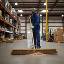 Premium Natural Coco Platform Broom 24" with 48" Handle for Efficient Cleaning - High-Quality Professional Grade for Industrial and Commercial Appl...