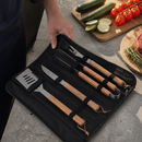 4-Piece Commercial BBQ Utensil Set with Travel Bag