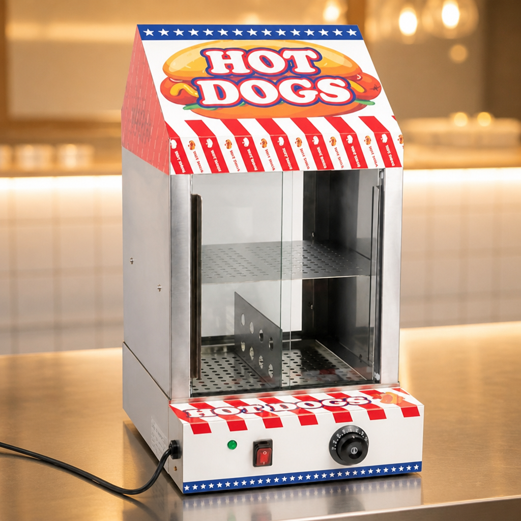 Commercial Hot Dog Warmer with 100 hot dogs capacity in stainless steel