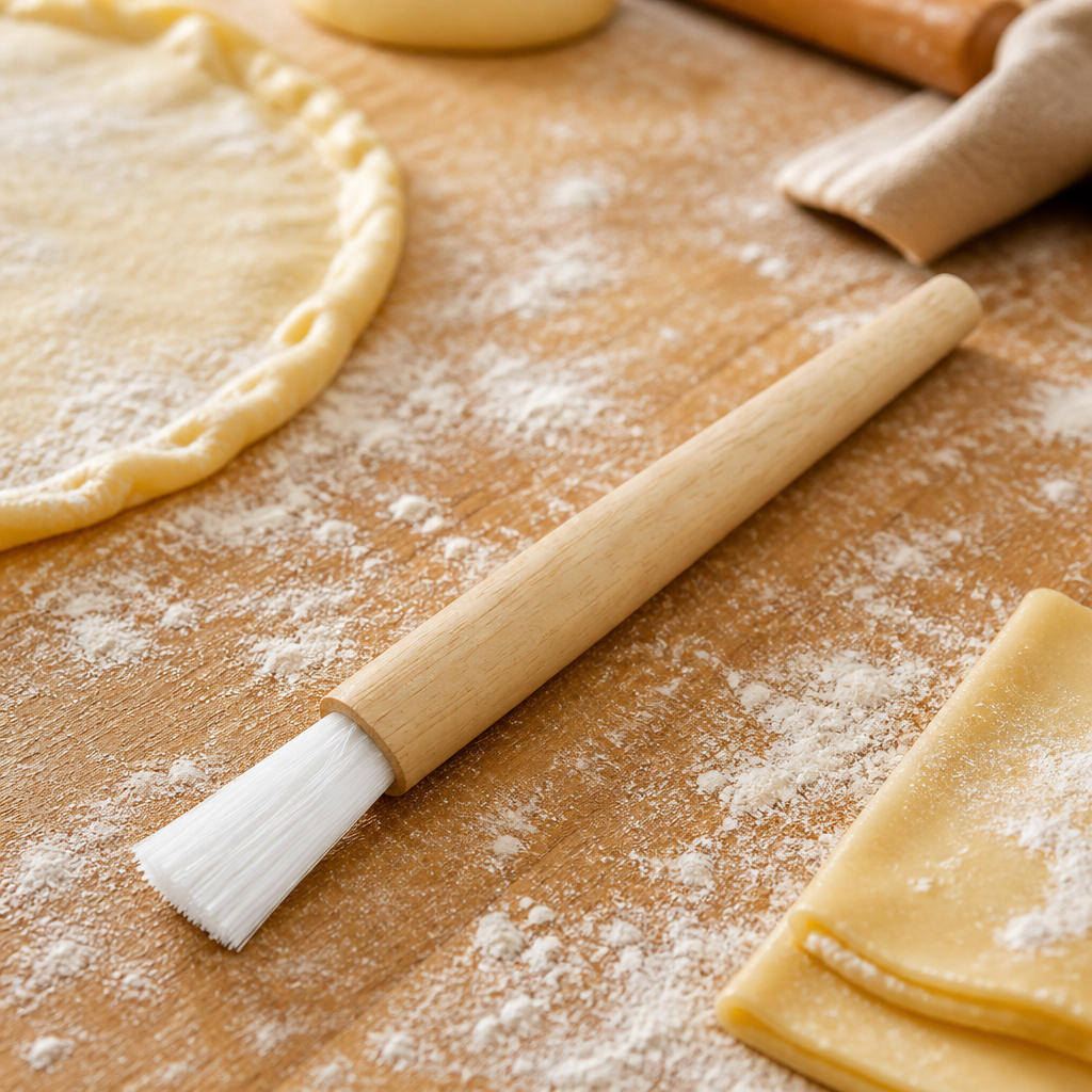 25mm Commercial Wooden Handle Round Pastry Brush