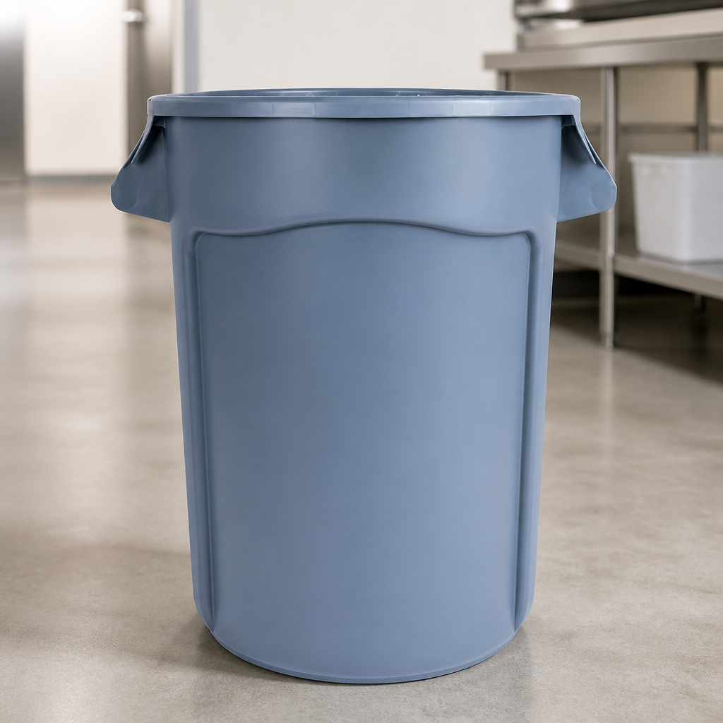Commercial 121L Waste Bin with Snap-On Lid for Secure Storage
