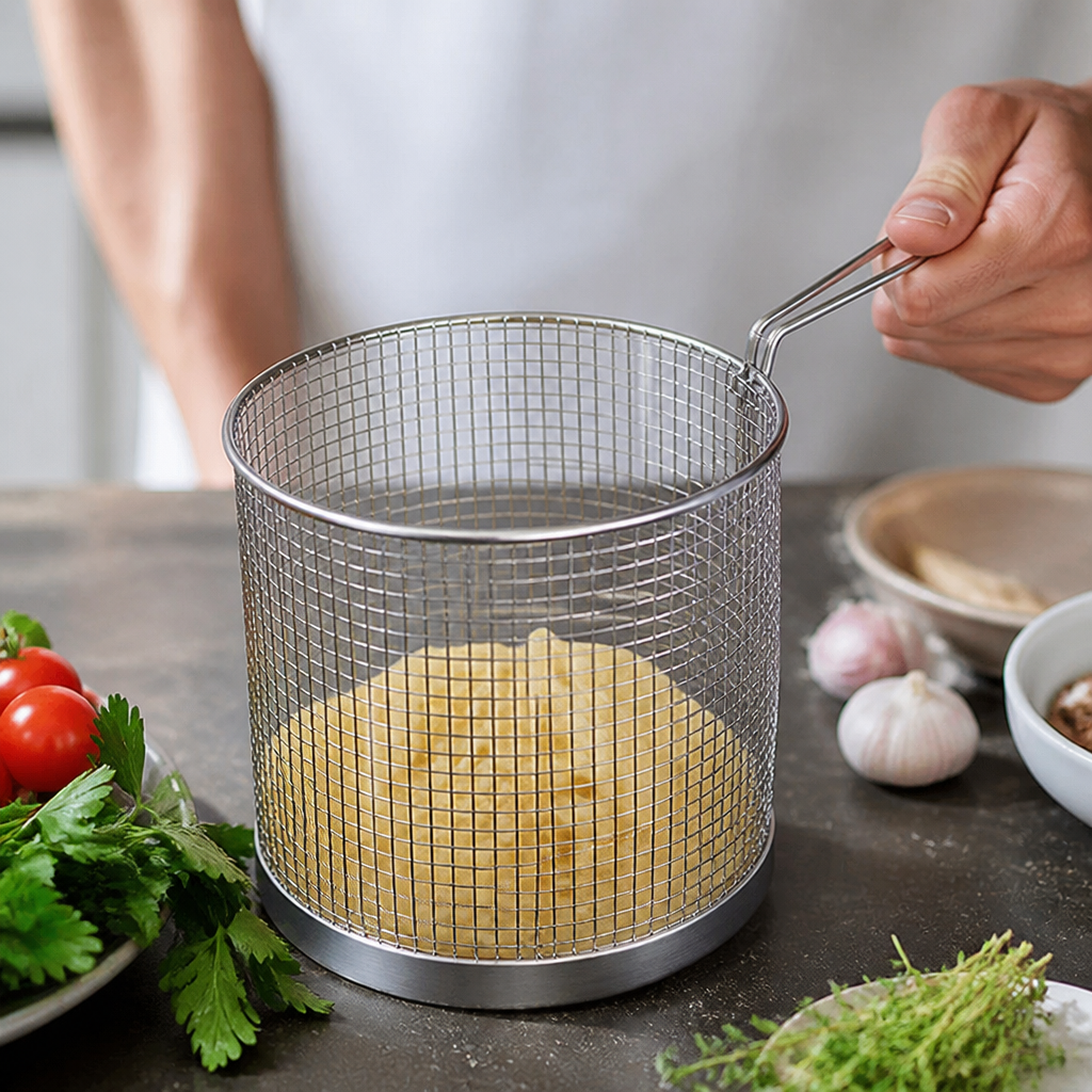 Commercial Stainless Steel Spaghetti Basket 18cm Durable Utensil