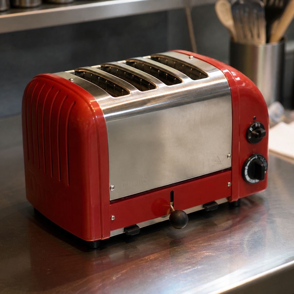 Commercial 4 Slice Toaster with extra wide slots and controls