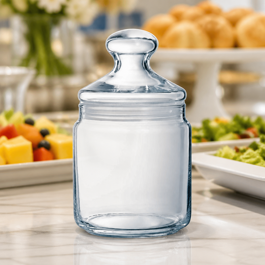 Commercial Biscotti Jars 750ml Clear Glass Storage Jars 6 Pack
