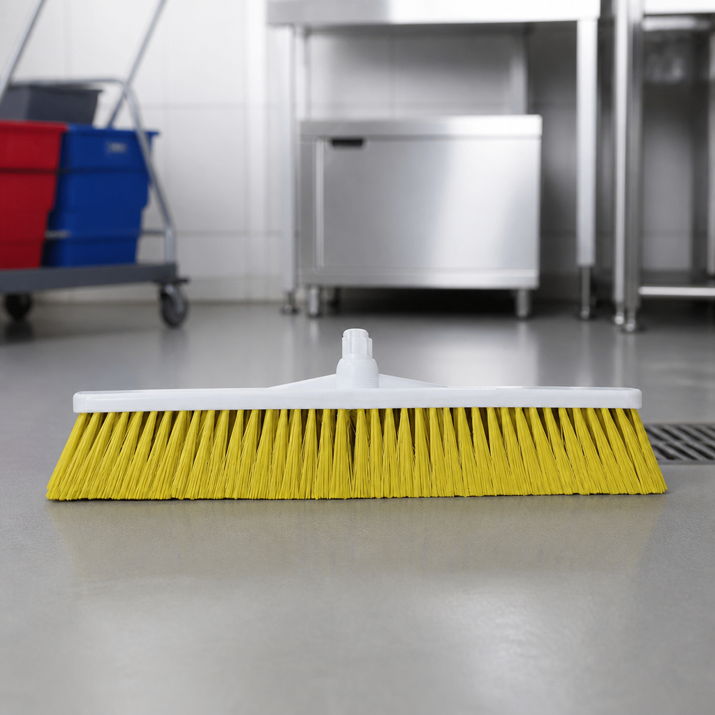 Commercial Stiff Bristle Broom Head 305mm Yellow Cleaning Tool