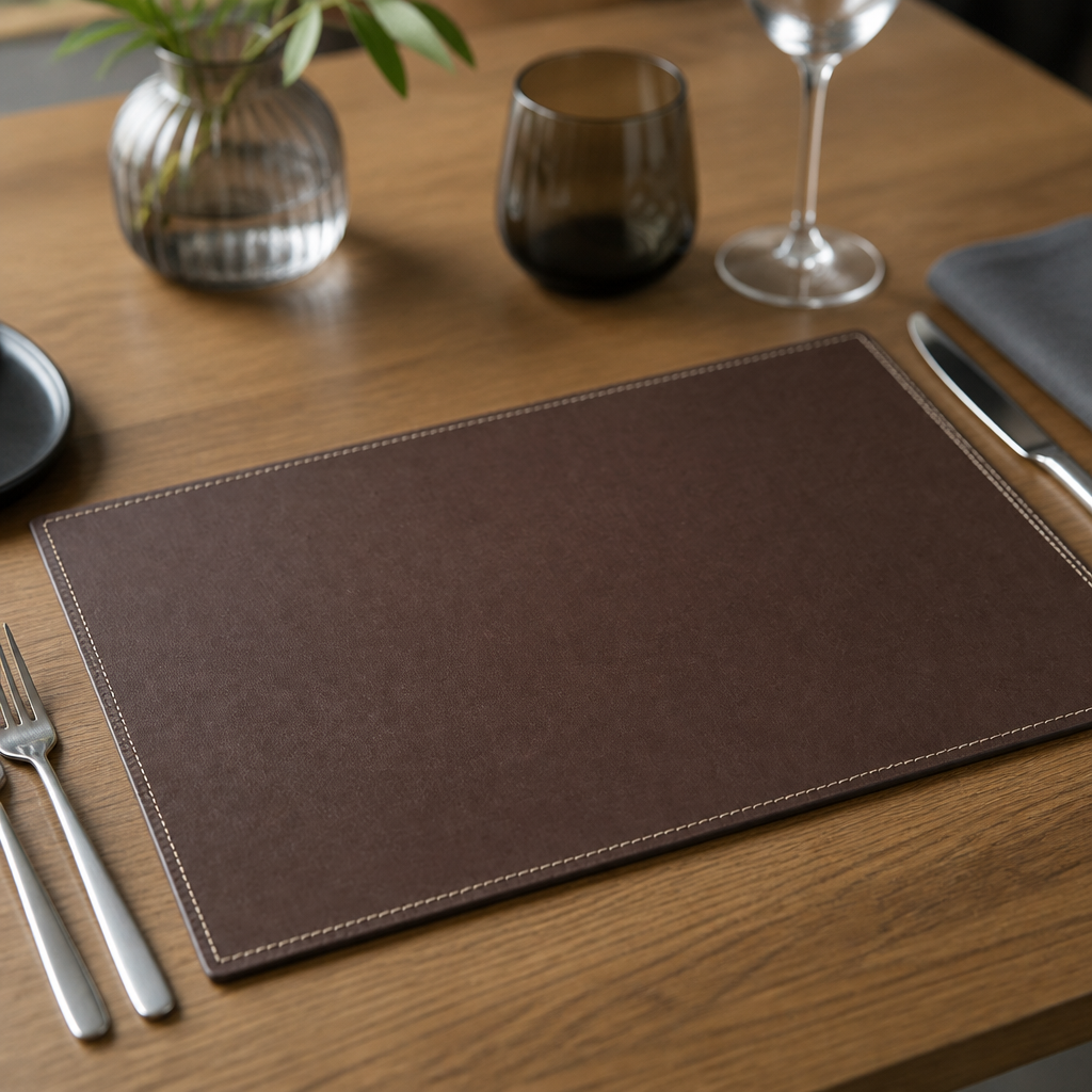 Commercial Faux Leather Placemats 4 Pack for Dining Tables