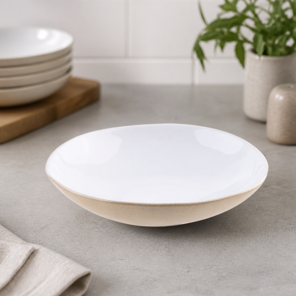 Commercial Raw Recycled Clay Coupe Bowls 230mm Natural 6 Pack