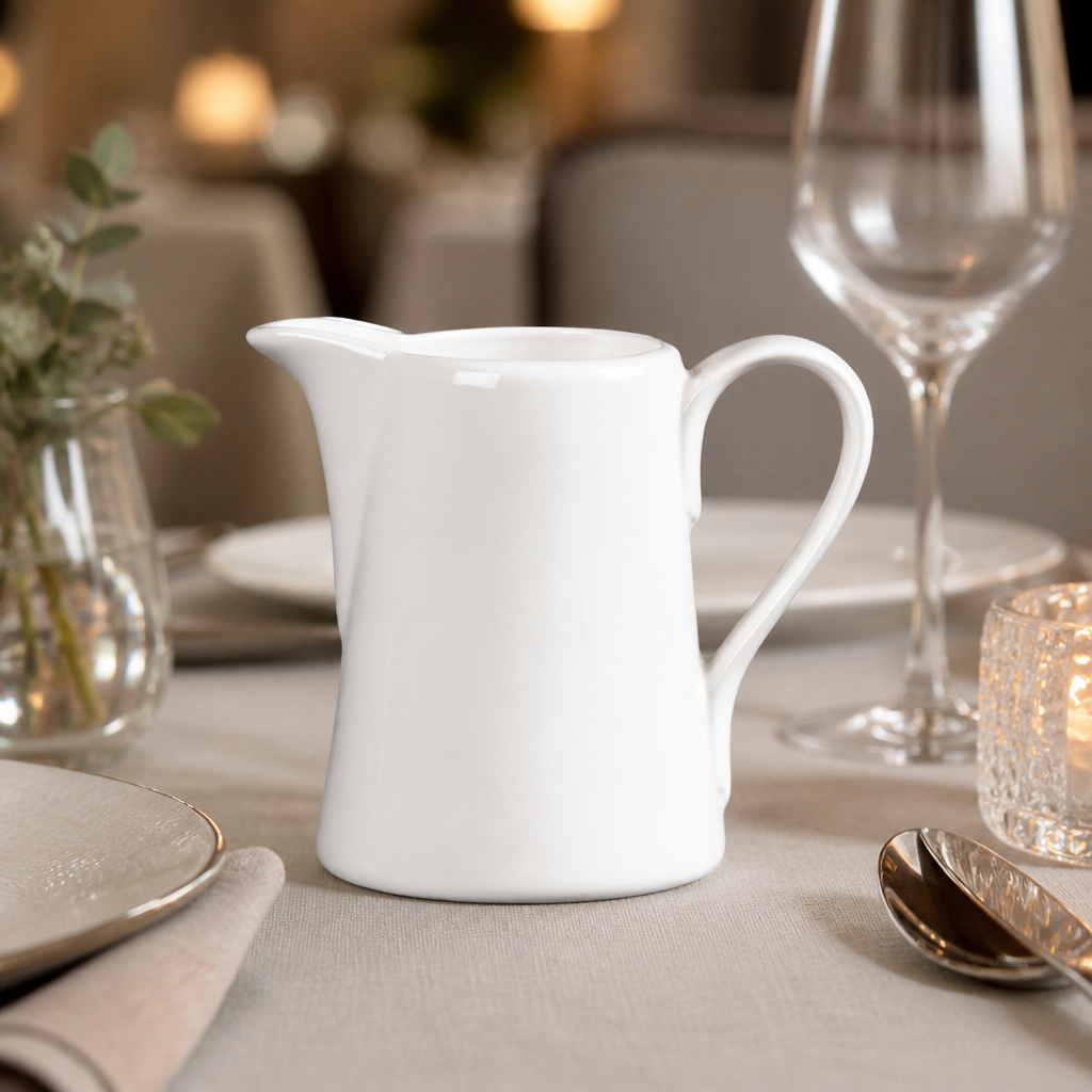 Set of 6 elegant porcelain commercial milk jugs 150ml