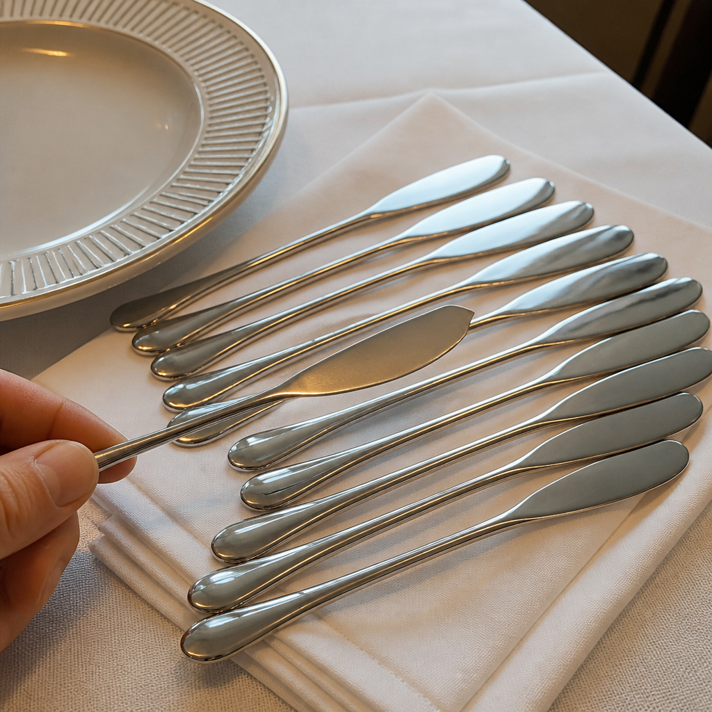 Set of 12 premium stainless steel commercial fish knives