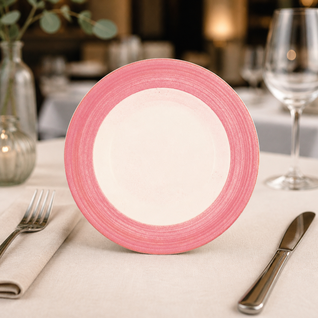 Commercial Pink Slimline Plates 157mm - 36 Pack Porcelain