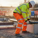 Professional High Visibility Breathable Cargo Overtrouser in Orange - Certified to EN 471 Class 1 and EN343 Standards