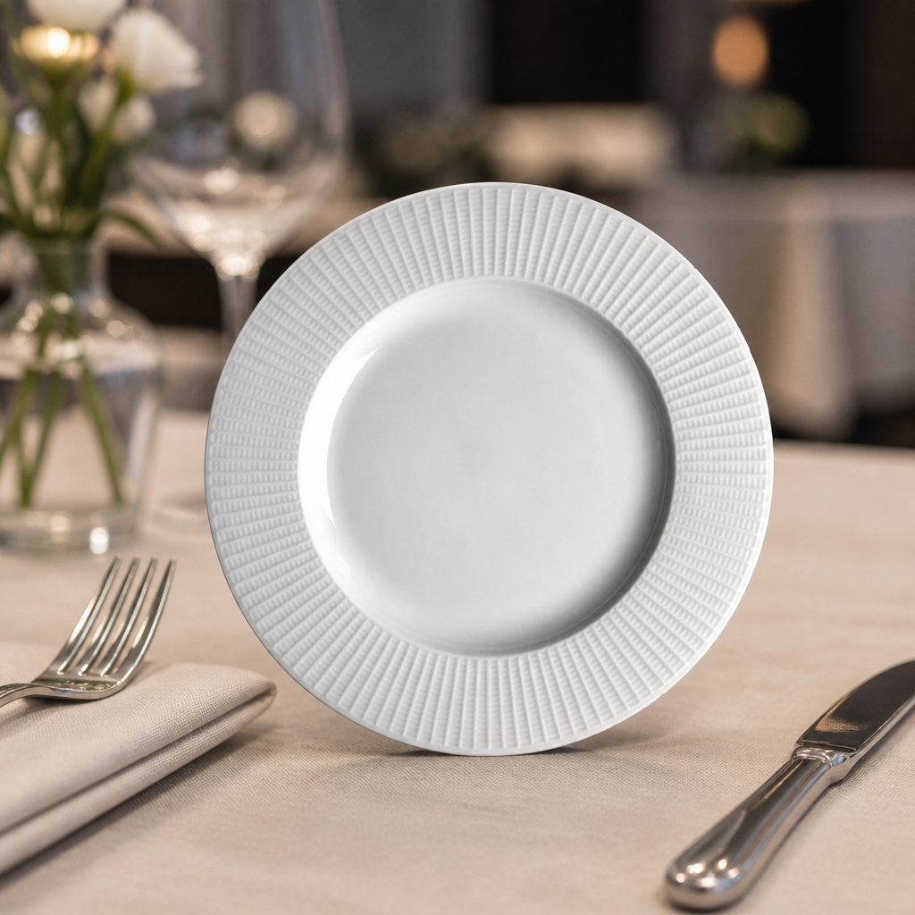 Commercial 157.5mm mid rim plates - 36 pack ceramic