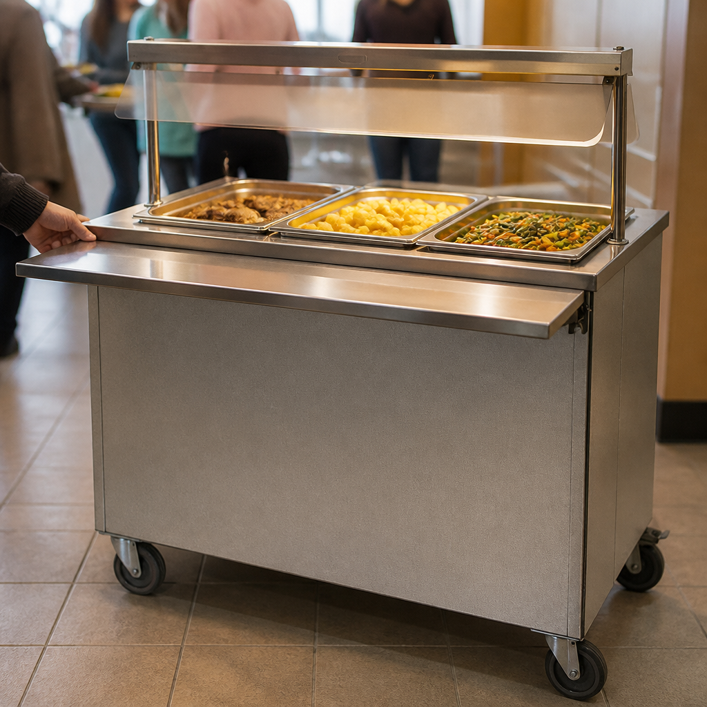 Commercial Hot Cupboard with Dry Heat Bain Marie for 3 Pans