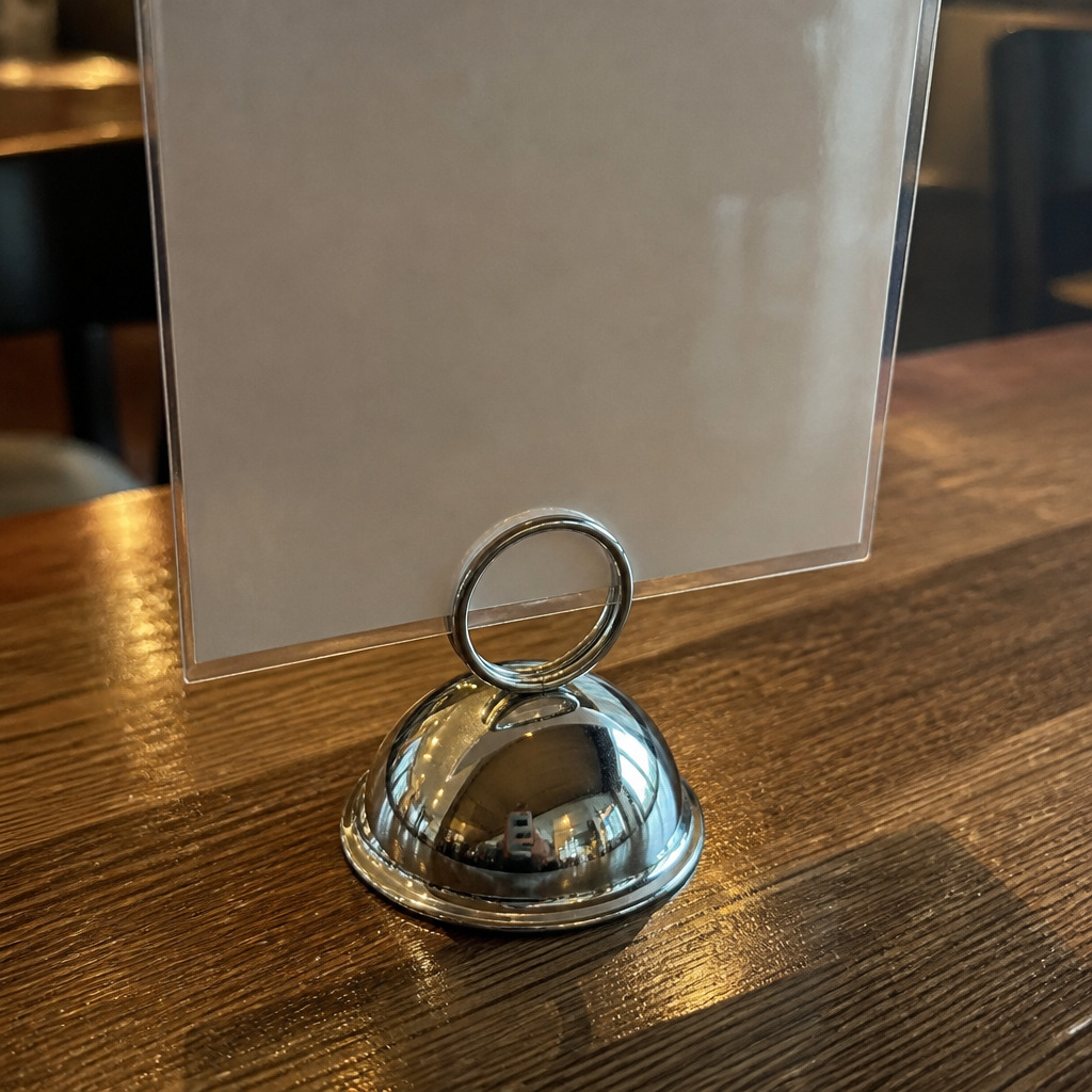 Commercial stainless steel menu card holder 60mm height