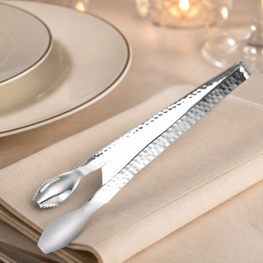 203mm Commercial Hammered Ice Tongs for Bar Service - 6 Pack