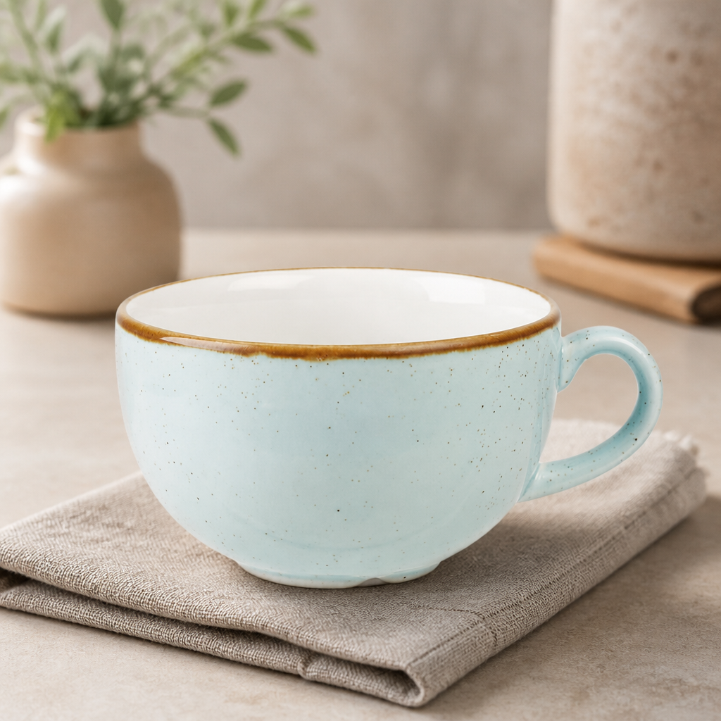 Commercial Cappuccino Cups Duck Egg Blue 12oz 12 Pack