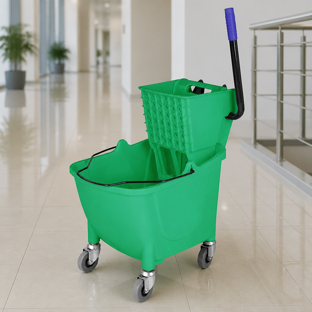 25L Commercial Mop Bucket with Foot Pedal Release Green