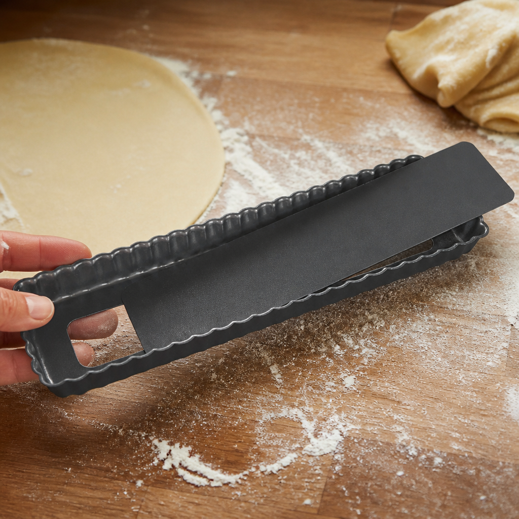 Commercial Non-Stick Rectangular Tart Mould 36cm Removable Base