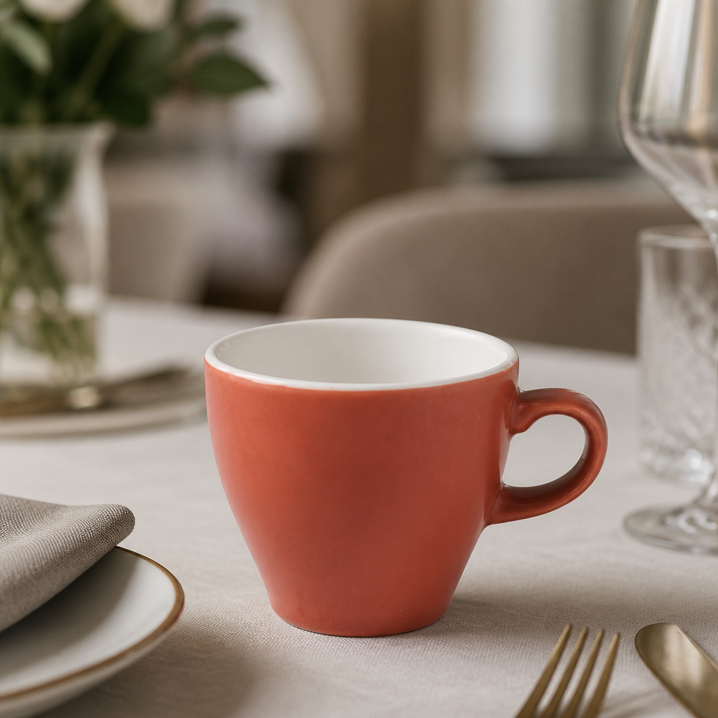 Commercial Ceramic Tulip Cups 170ml Paprika 12 Pack