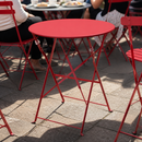 Commercial Outdoor Round Table 600mm Red Pavement Style