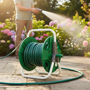 Professional 1/2" Garden Hose Thru Feed Reel for Up to 50M Hose - Durable and Efficient Watering Solution