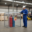Premium Heavy Duty Gas Bottle Cage with Galvanised Finish and Safety Signage for Secure Storage