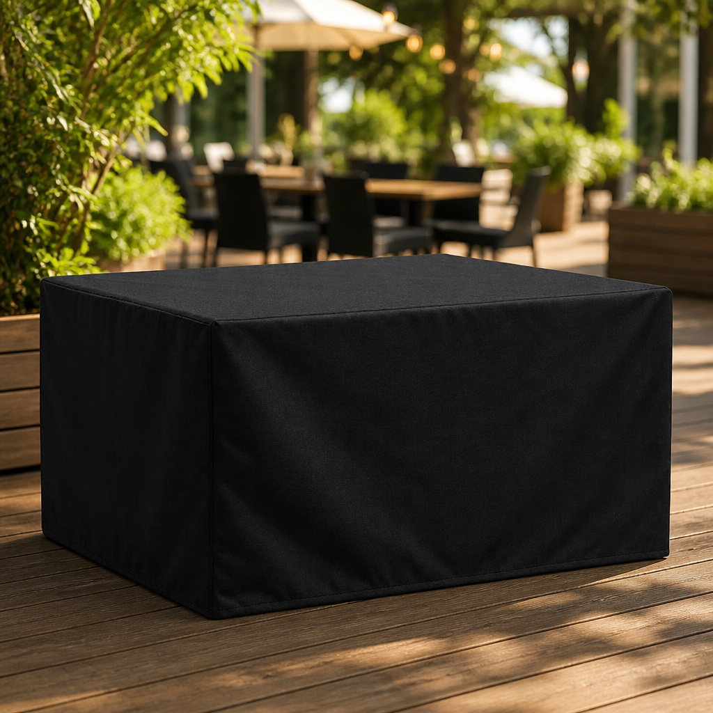 Black waterproof commercial outdoor table cover 2000x1000mm