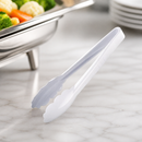 9" Commercial White Tongs - Lightweight Polycarbonate Utensil