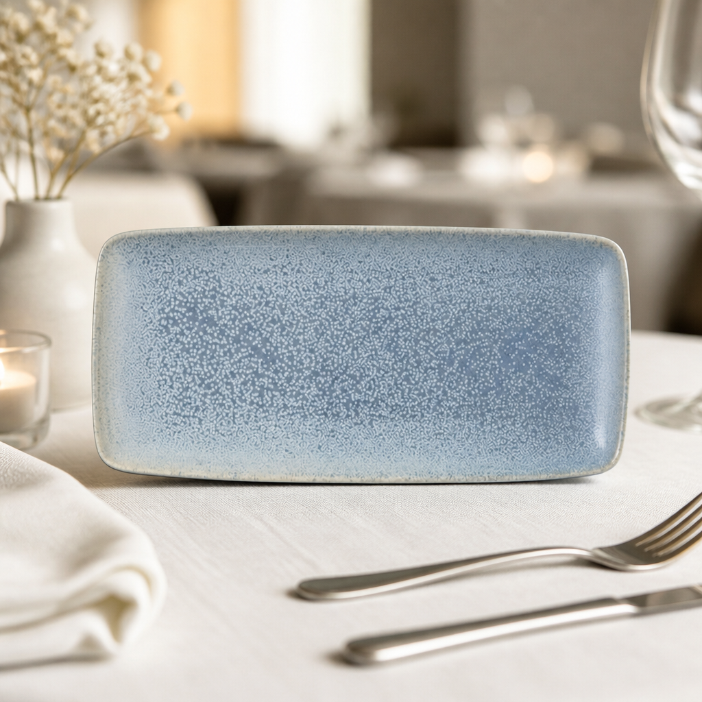 Commercial Rectangular Platters 254x101mm Blue 6 Pack
